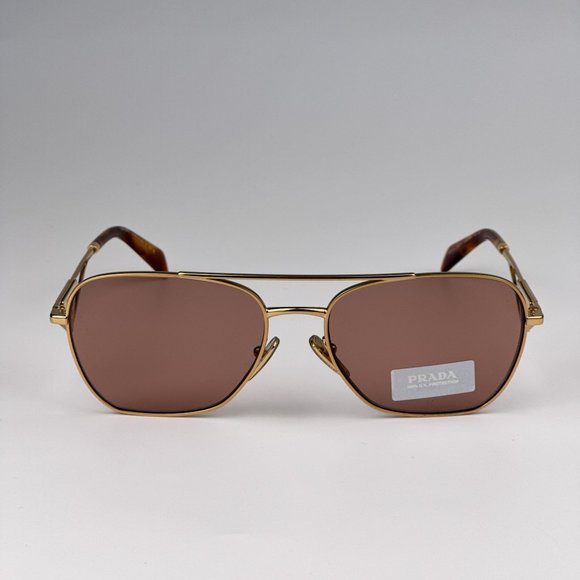 Prada PRA50S 5AK08M Sunglasses Gold Dark Violet Unisex Pilot PR A50S - Picture 7 of 12